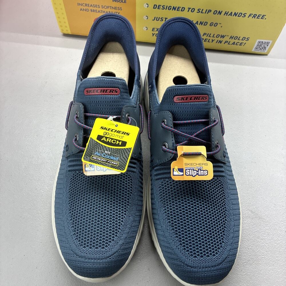 New SKECHERS Delson 3.0 Roth Navy Blue Slip-ins Sneakers Shoes Men's Size 13 - Picture 3 of 7